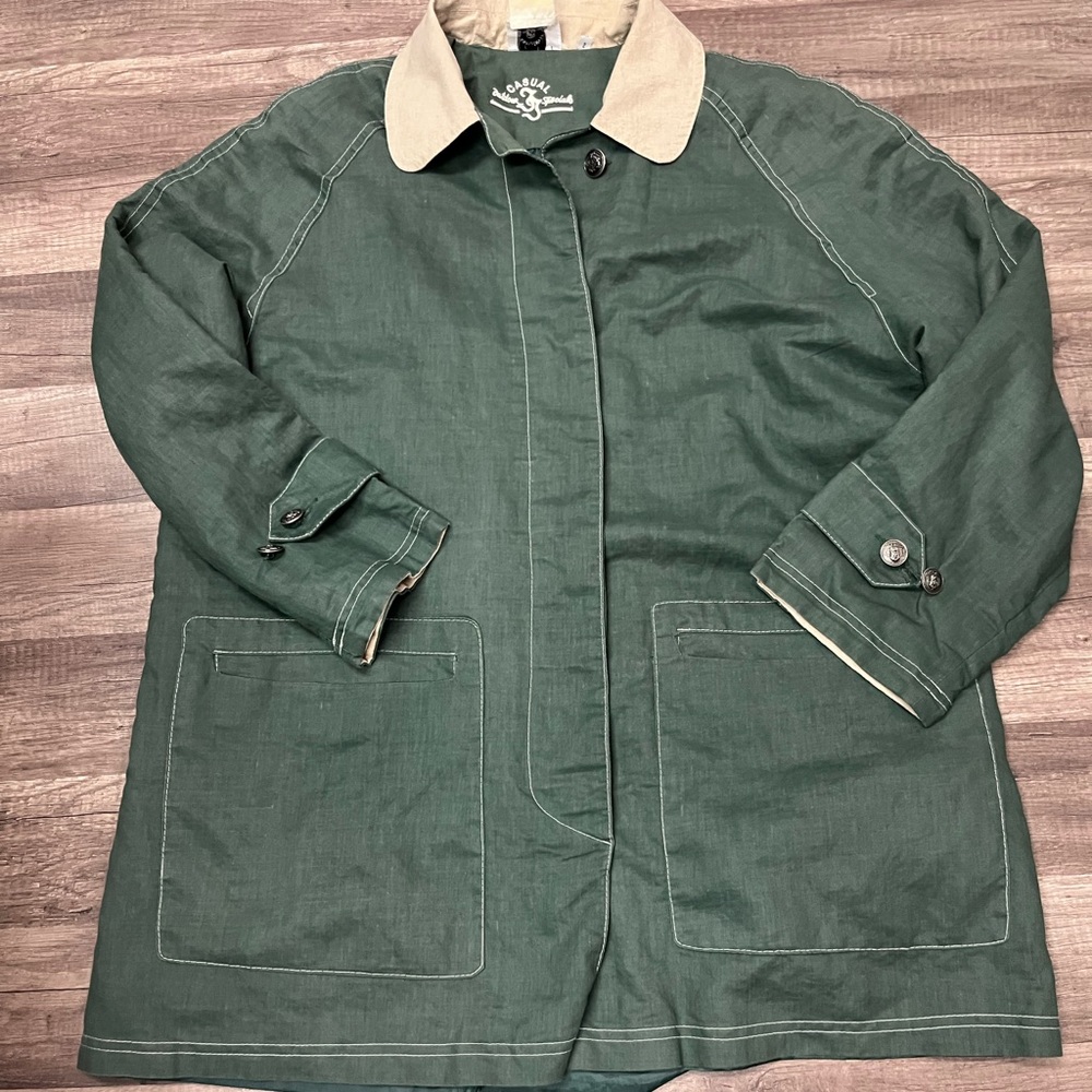 Vintage linen jacket Earthwear Global Clothing Jacket XL Impulsive de Burton